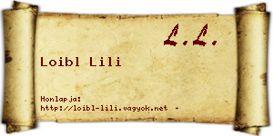 Loibl Lili névjegykártya